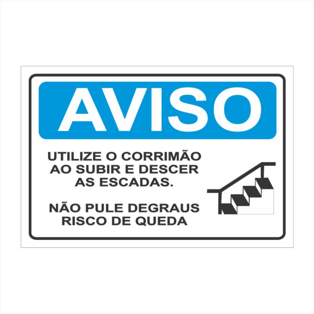 Placa de Aviso / Sinalizção - Cuidado Ao subir / Descer escadas - ES10 ...