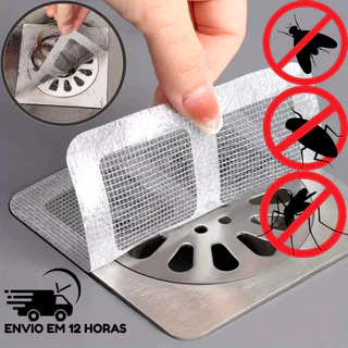 Kit 20 Protetor De Ralo De Banheiro Adesivo Descartável Anti Entupimento Proteção Contra Insetos