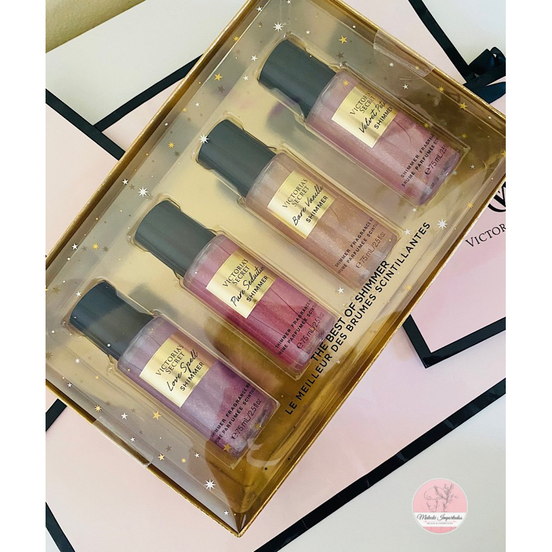 Victoria’s Secret Kit 4 Mini Body Splash Shimmer ORIGINAL | Shopee Brasil