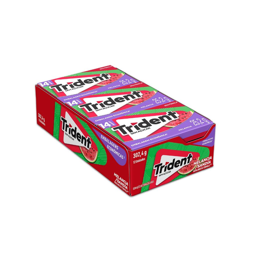Trident Chiclete 25,2g 14s Sabores Display C/12und Display | Shopee Brasil