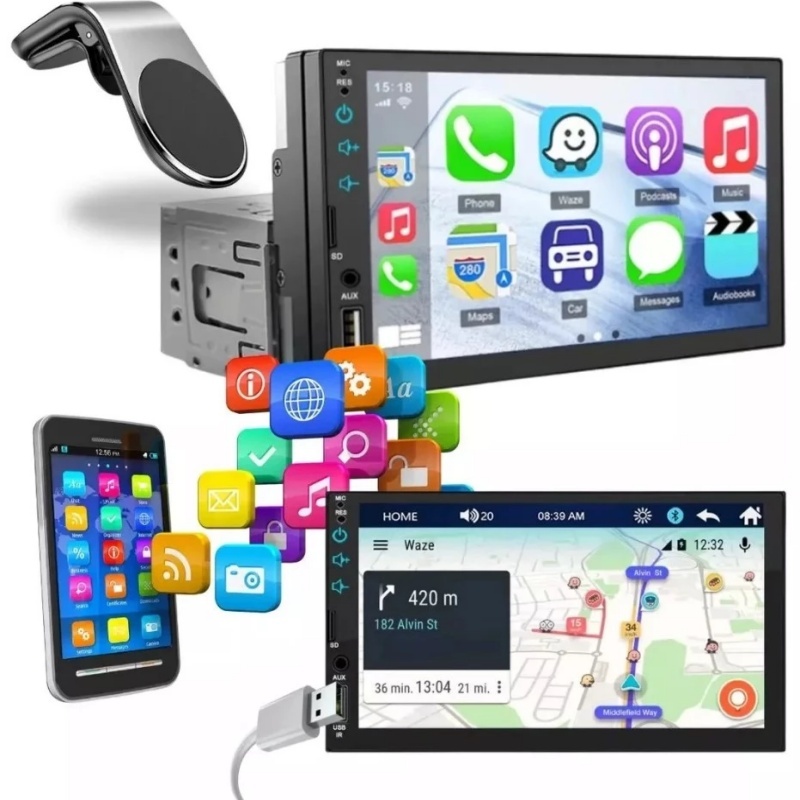 Central Multimídia Universal 1 din Rádio De Carro MP5 Video Player ...