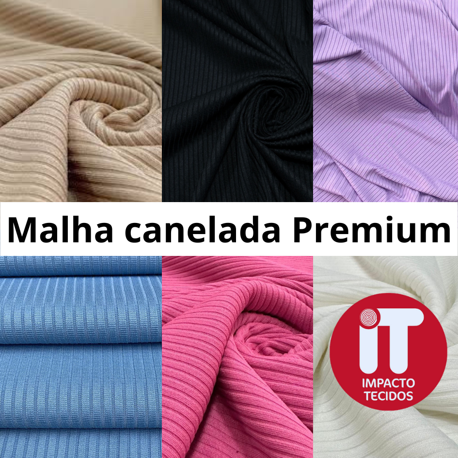 Tecido Malha Canelada com Elastano - 1m por 1,60m - Varias Cores ...
