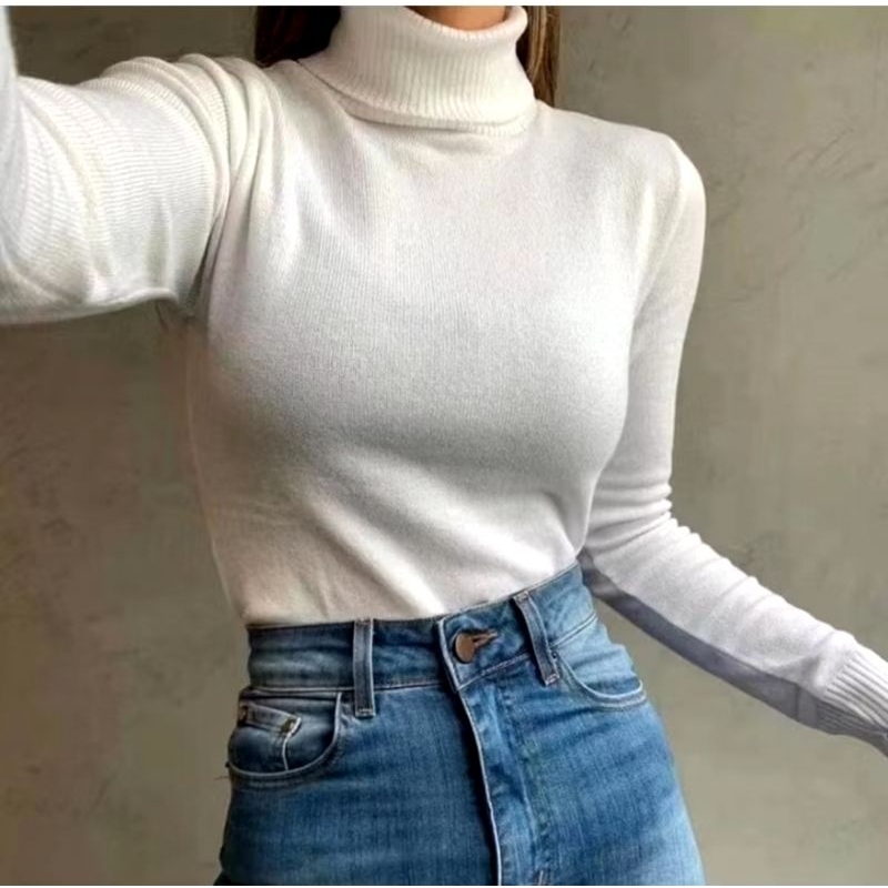 Blusa De Frio Cacharrel Feminina Gola Alta Trico