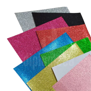 Papel Glitter Metálico 250g - Pacote com 10 Folhas - Cores e Sortido (kit)