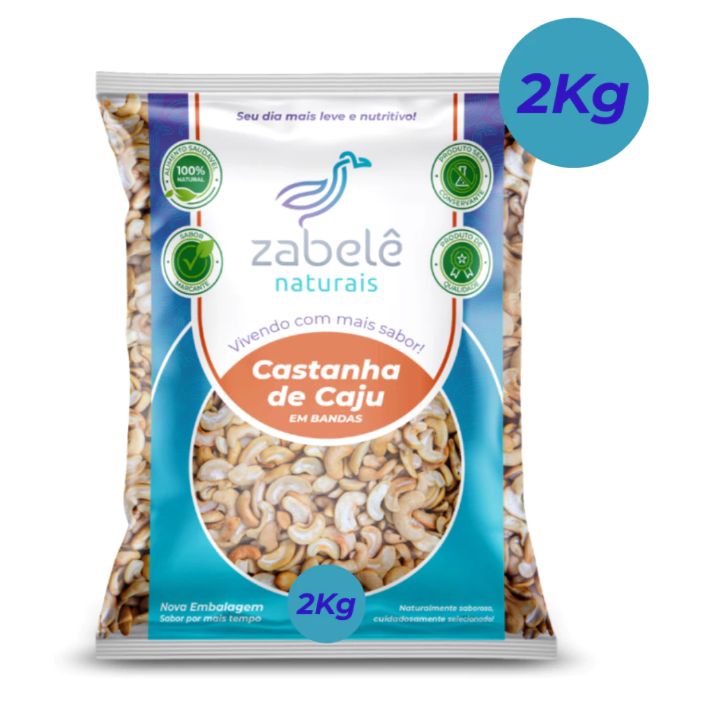 Castanha de Caju em Bandas 2kg - Zabelê