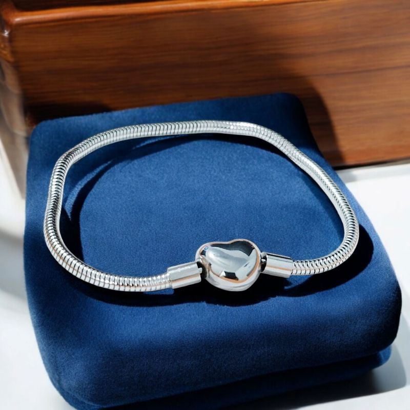 Pulseira Berloque Maleável Aço Inox Titânio Prateada Universal Modelo Lady Diei Não Escurece