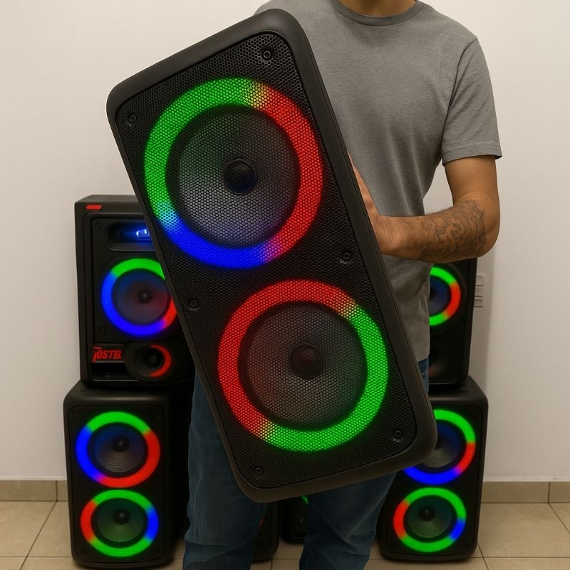 mega caixa de som potente amplificada entrada microfone Bluetooth Rádio ...