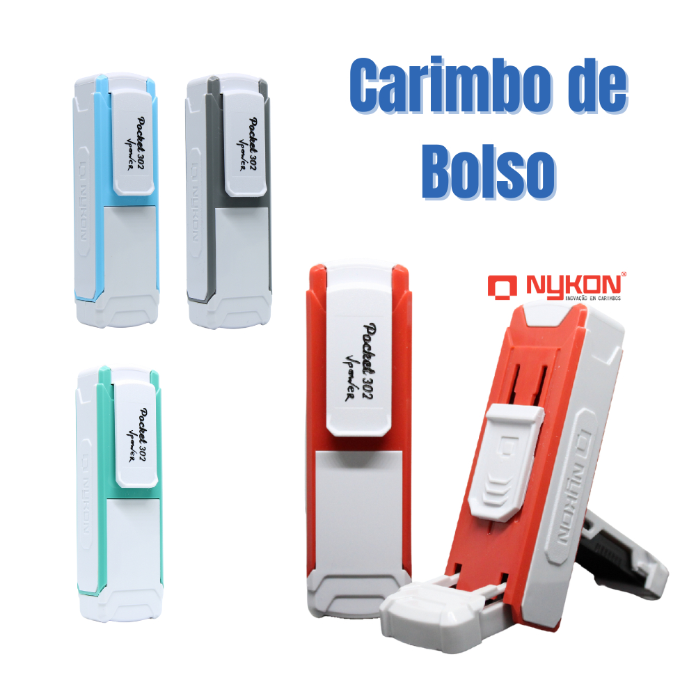 Carimbo Pocket de Bolso Personalizado Nykon 14x38mm | Shopee Brasil