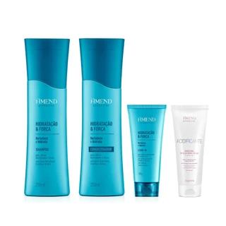 Amend Kit Hidratação & Força Sh + Cond + Leave-in + Acidificante 250g em Oferta na Shopee