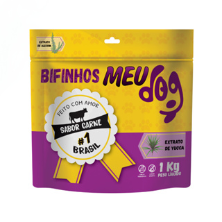 Petisco para cachorro bifinho Meu Dog 1Kg sabor Carne em Oferta na Shopee