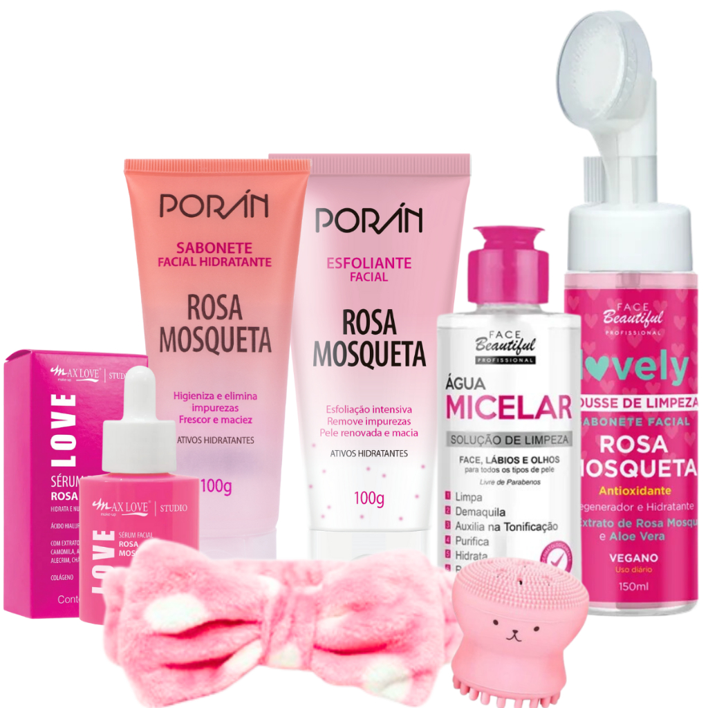 Kit Beyoung Básico Skincare e Make Dourado 3 Produtos em Promoção