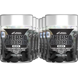 Kit 6x Thermo Abdomen Black 60 Comprimidos Bodyaction