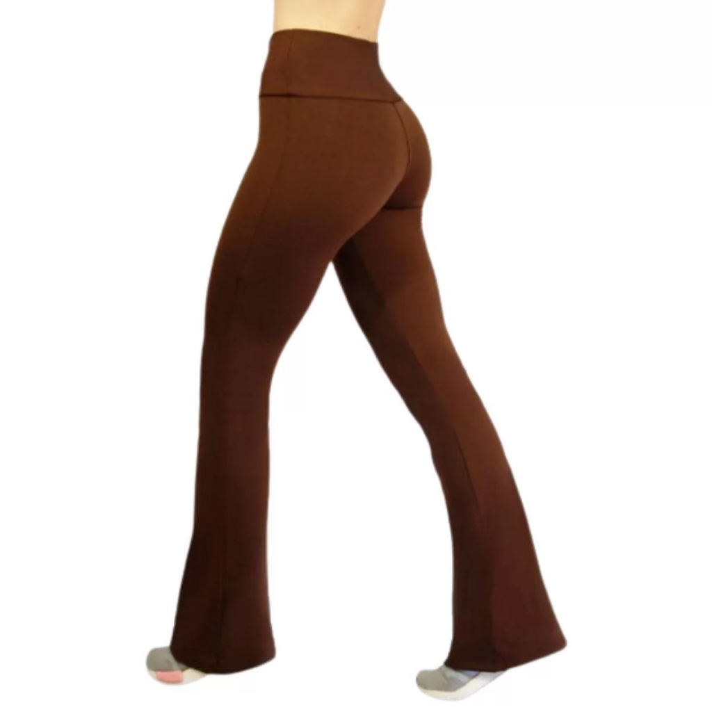 Calça Flare Feminina Boca De Sino Bailarina Cintura Alta