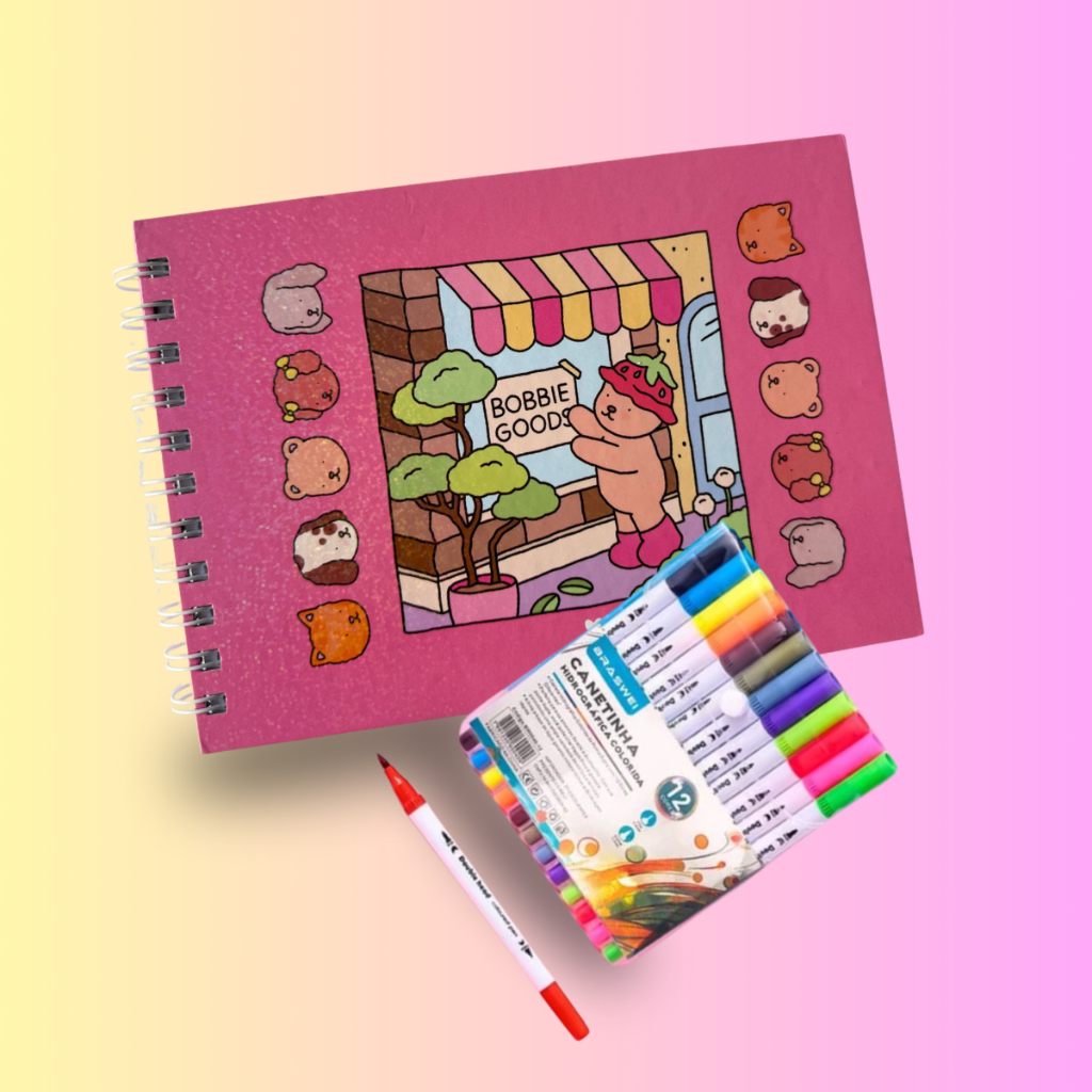 Kit Livro de Colorir + 12 ou 24 Canetinhas - Livro de Pintura ...