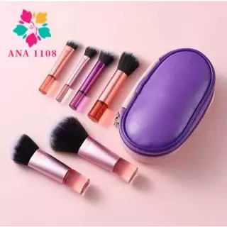 ANA1108 Kit 10 mini pincéis para Maquiagem com estojo bolsa para viagem-312-097 em Oferta na Shopee