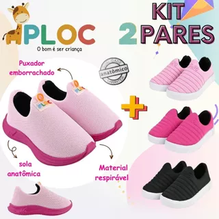 KIT 02 PARES:TÊNIS CALCE FÁCIL P26 MENINA + IATE - MENINA - COR A ESCOLHER em Oferta na Shopee