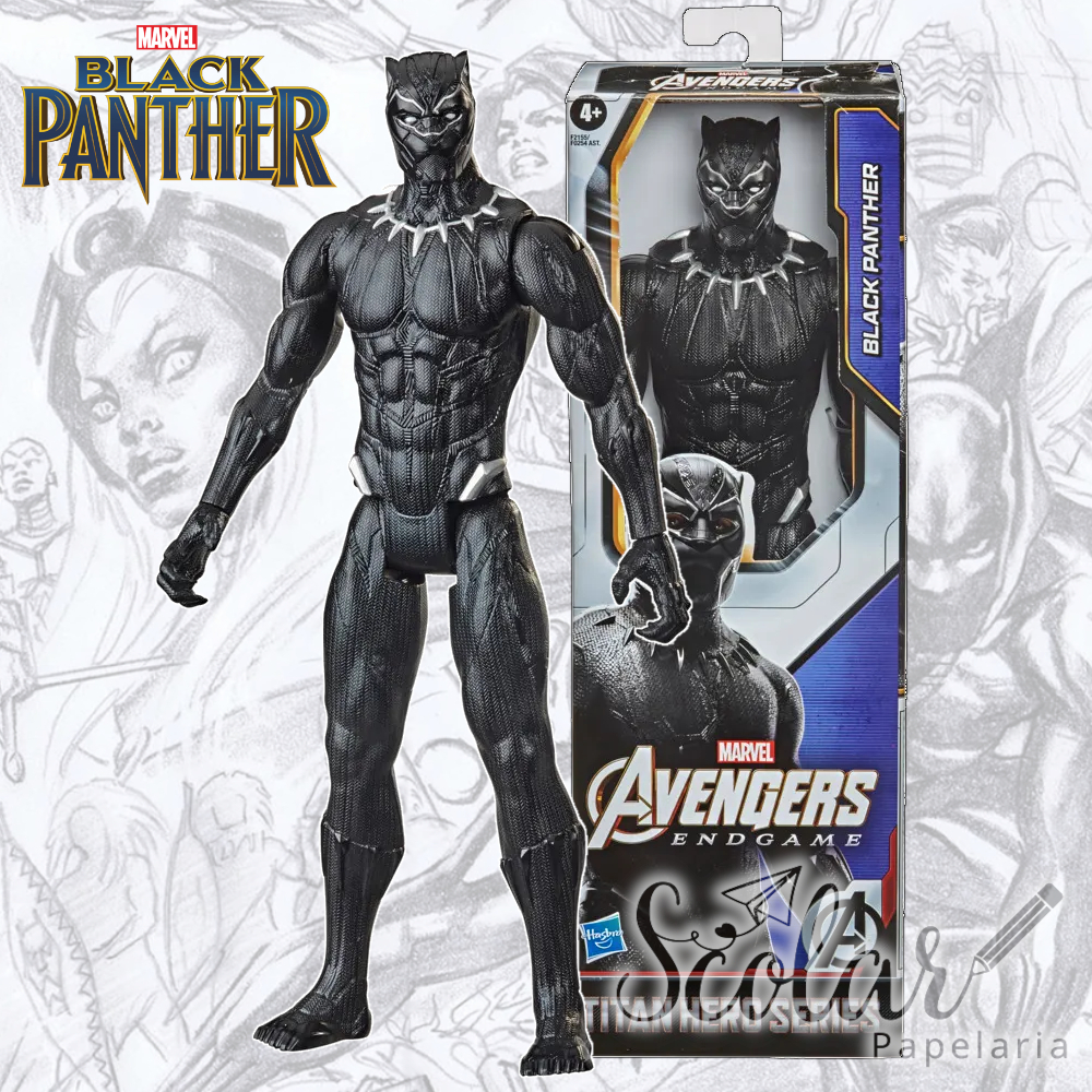 Brinquedo Boneco Herói Pantera Negra Black Panther Marvel Titan Hero ...