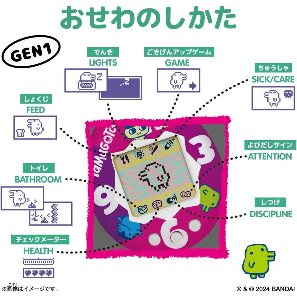 Direto do Japão BANDAI Original Tamagotchi Color Collection