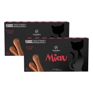 Kit 02 Caixas de Chocolate Cacau Show ao Leite Lingua de Gato Miau 70g Novidade em Oferta na Shopee