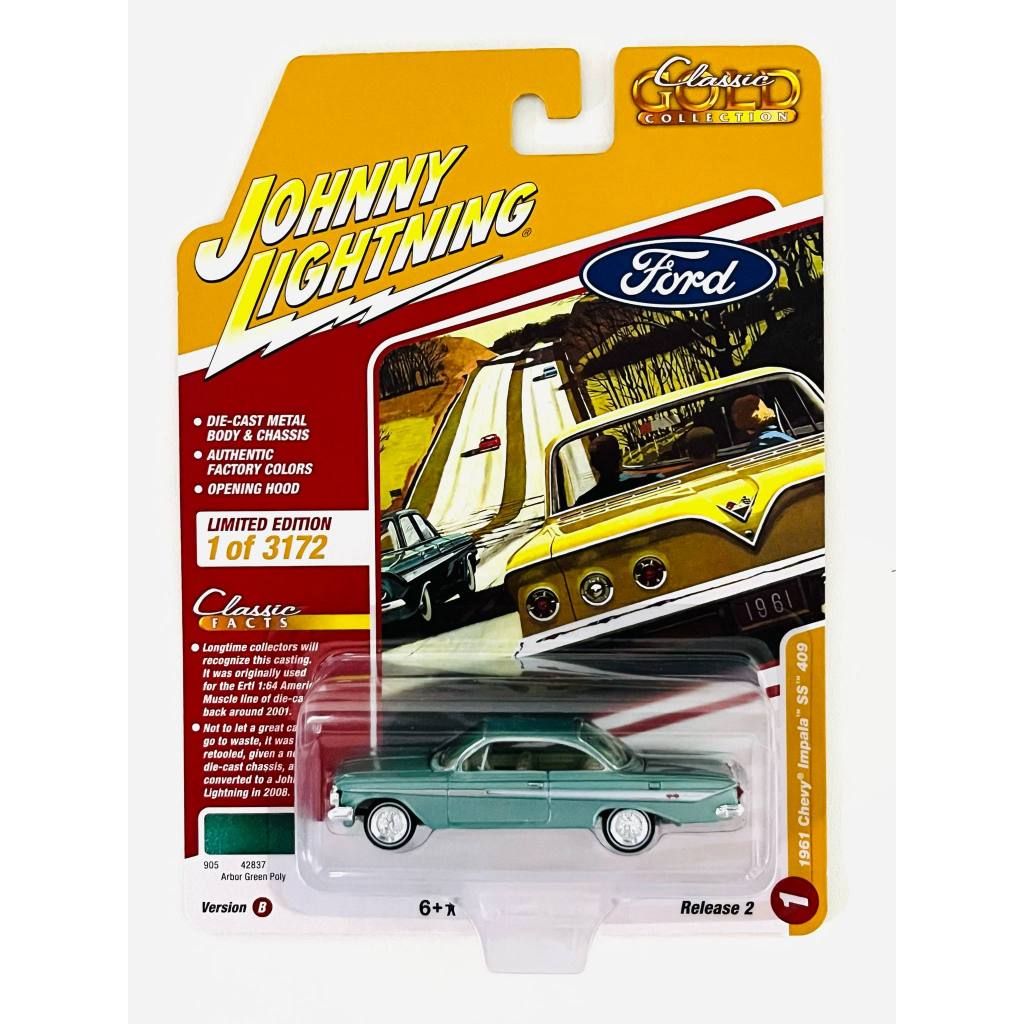 Johnny Lightning 1961 Chevy Impala SS 409 Lowrider | Scala 1:64 Verde Limitata - 3