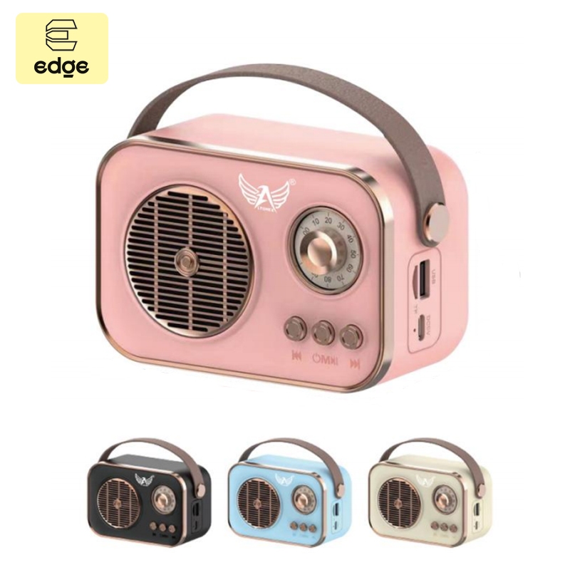 Caixa de Som Bluetooth Portátil Rádio Retro Vintage Recarregável com Função FM e Leitor USB MP3