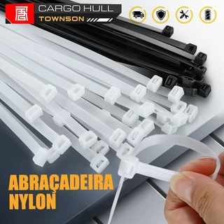 Kit 300 Abraçadeira de Nylon Reutilizável Enforca Gato Cinta Plástica 10cm 15cm 30cm Pequeno Grande