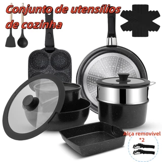 Jogo De Panelas Cerâmica Gás/indução 7 Pçs Antiaderente 6mm