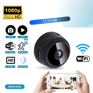 Câmera A9 Mini HD Sensor De Presença WI FI 110v Grava Em Cartão de Memória Com Suporte Para Encaixe FLUX em Oferta na Shopee