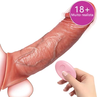 Capa Peniana Vibratória Realista Recarregável Usb，Extensor Peniano Masculino, Brinquedo Sexual
