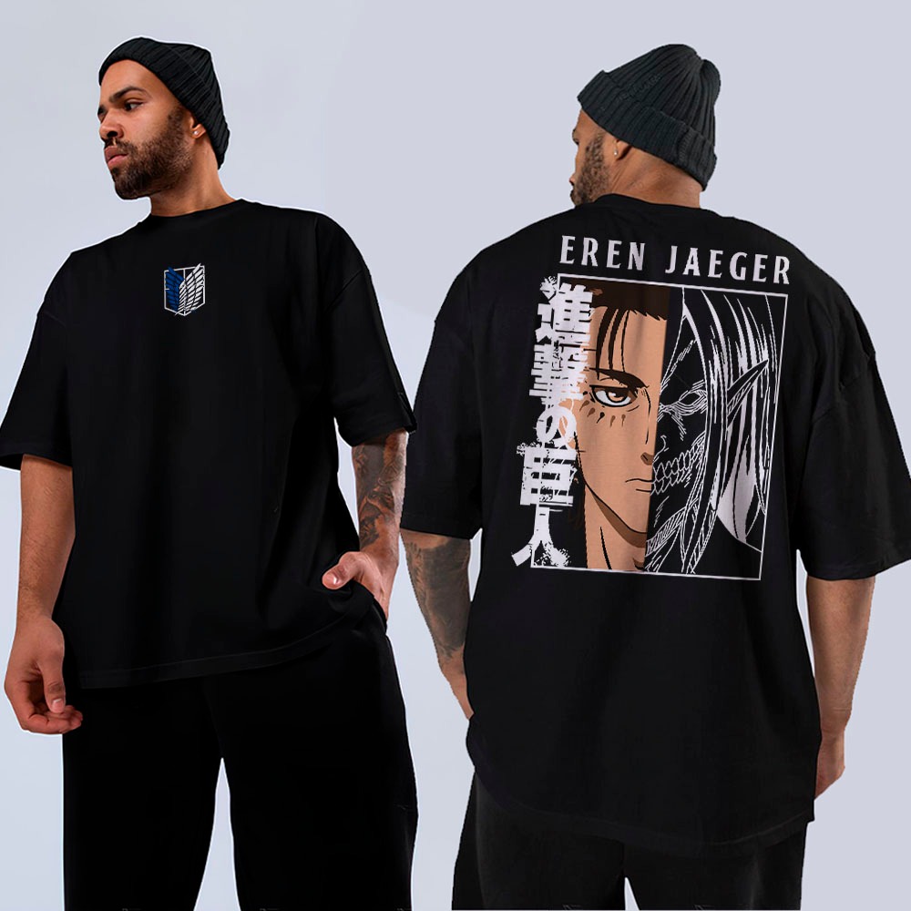 Camiseta Básica e Oversized Algodão Attack On Titan Eren Jaeger Moda ...