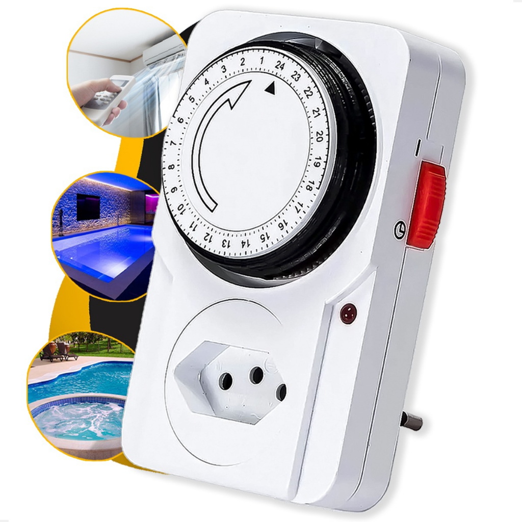 Timer Temporizador Analógico Programar Bomba Piscina Bivolt | Shopee Brasil