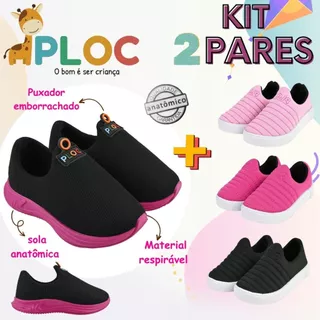 KIT 02 PARES TÊNIS INFANTIL: TÊNIS PLAY P26 + TÊNIS IATE A ESCOLHER  PLOC ORIGINAL em Oferta na Shopee