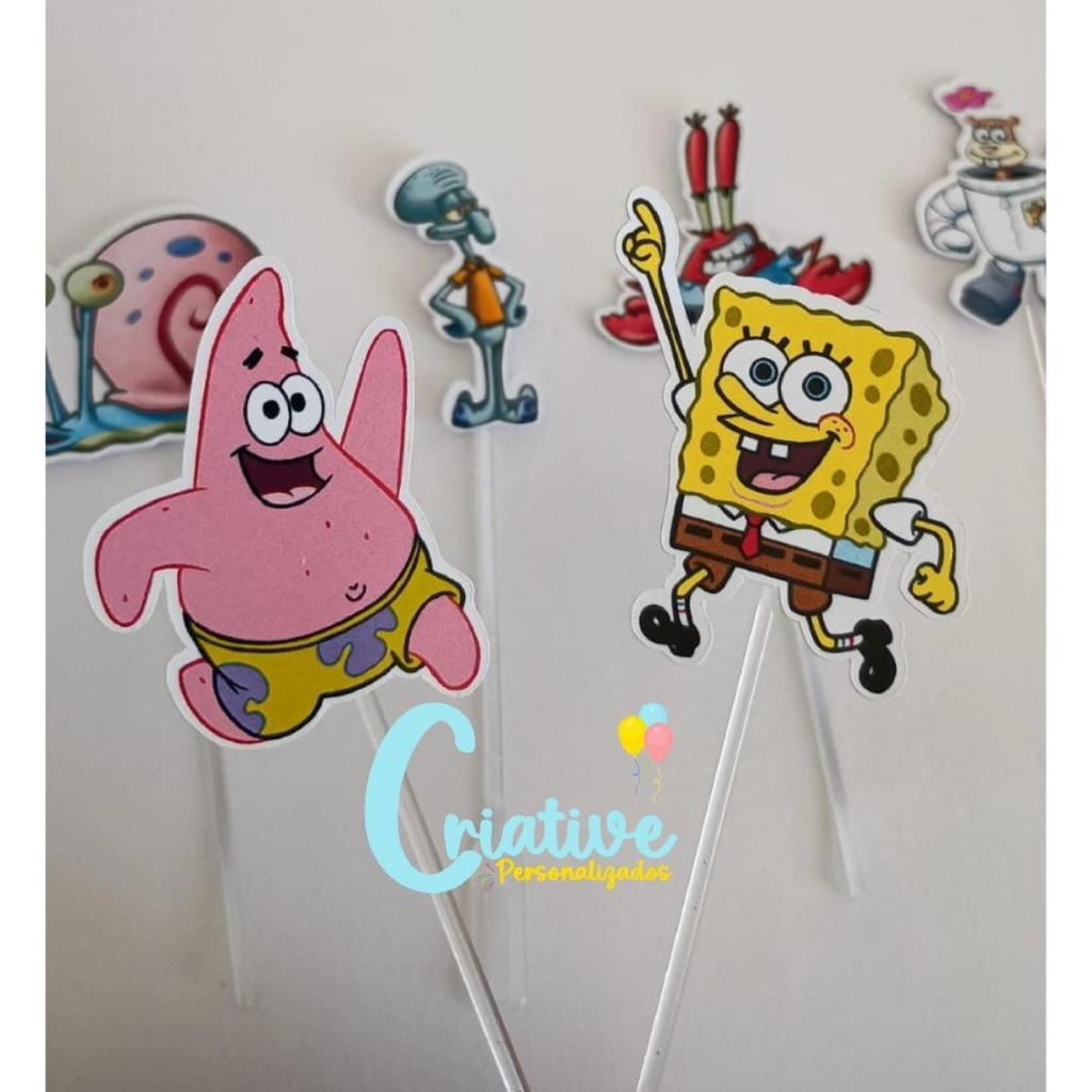50 Tags Toppers Para Docinho Bob Esponja para festa, brigadeiro ...