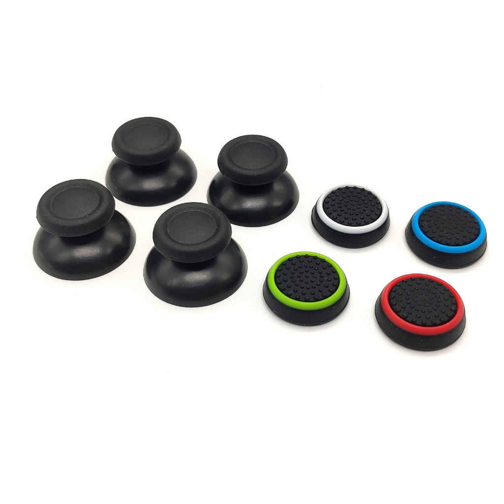 4 Botões analógicos para controle do PS4 + 4 grips de proteção coloridos
