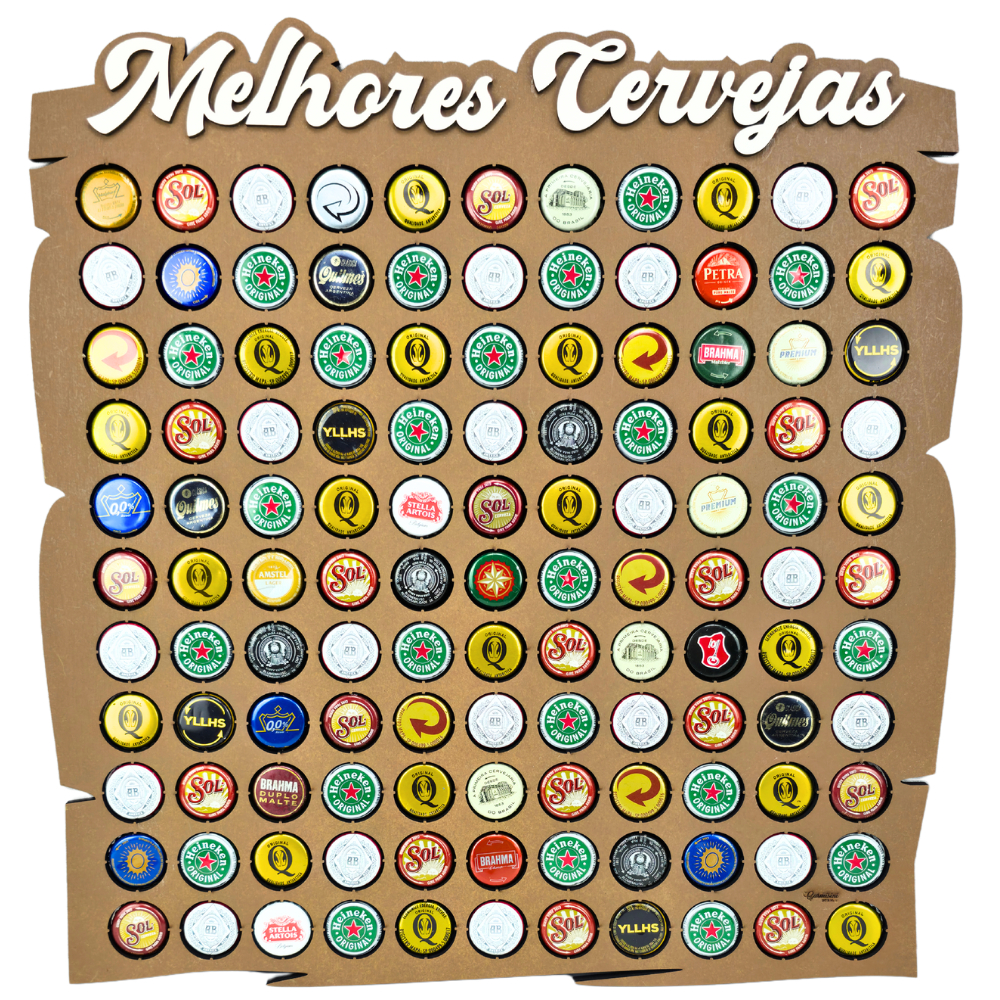 Quadro Porta Tampinhas de Cerveja Decoração Para Barzinho Churrasqueira ...