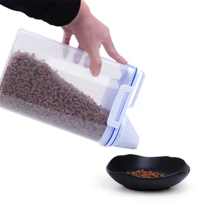 Porta Ração e Petisco Pote Tampa Com Dosador Dispenser Armazenador Pet Cachorro Gato Pássaros