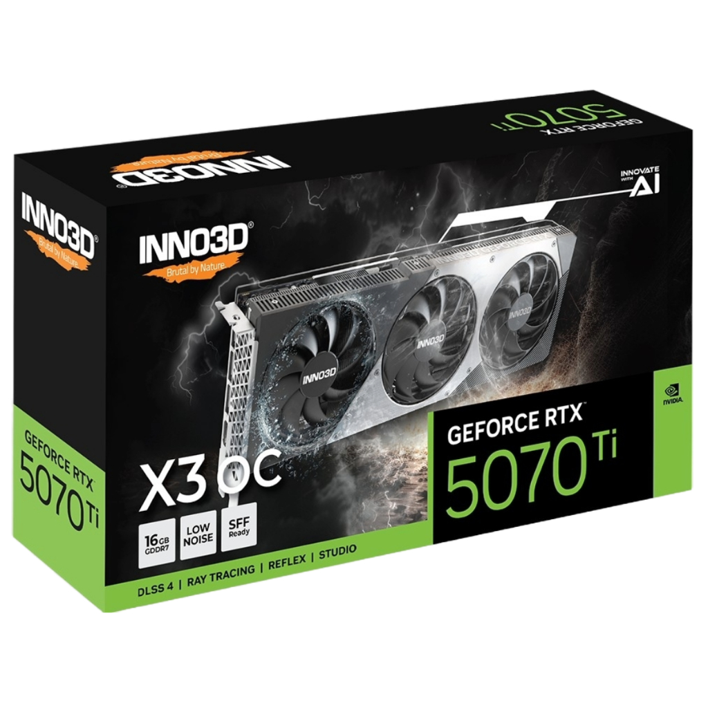 Placa de Vídeo Gpu Inno3D Geforce Rtx 5070Ti X3 Oc 16Gb 256-Bit Gddr7 N507T3-16D7X-176068N