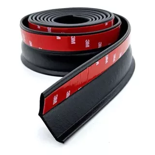 Saia Spoiler Do Parachoque Front Lip Preto Borracha Tunning Universal 2,50 Metros 009830