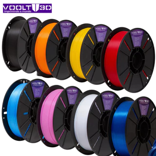 Voolt3D Filamento Impressora 3D PLA Velvet Preto Branco Vermelho Premium 1,75mm 1Kg Varias Cores