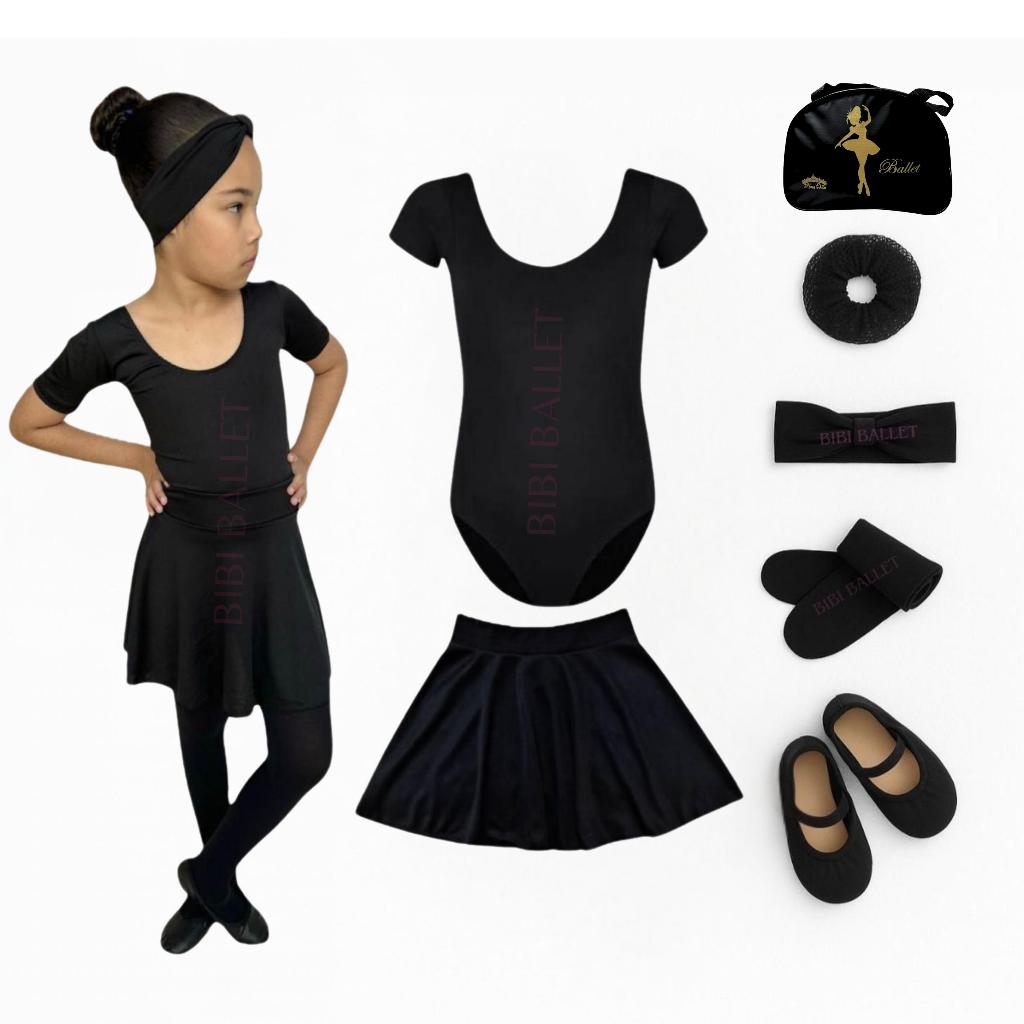 Kit Ballet Infantil e Juvenil - 7 itens/ *COM BOLSA* - (Saia de Cós e ...