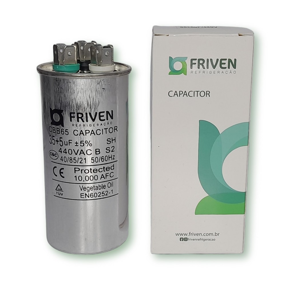 Capacitor Duplo FRIVEN 35 +5UF 440V Cbb65 50/60hz Para Ar Condicionado ...