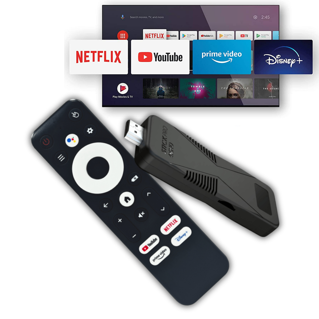 PRO TV BOX Stick Bluetooth 4K HD Proeletronic Android 10.1 - 2/16GB - Controle Por Voz – PROSK-1000