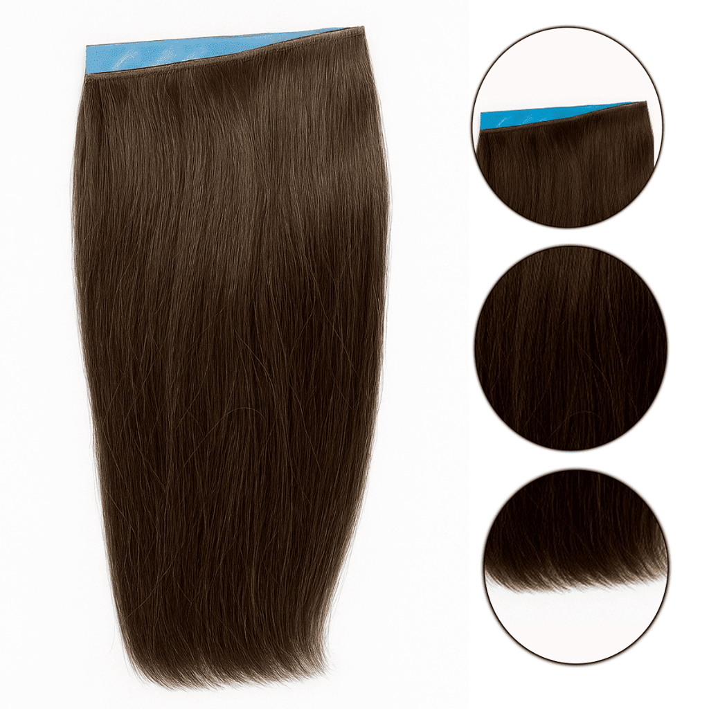 Mega Hair Castanho Ond. Fita Adesiva 60cm - 2 Telas 40g | Shopee Brasil