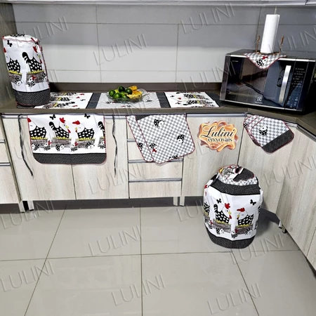 Jogo de Cozinha completo kit com 10 peças estampado CASA E DECORAÇÃO