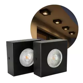 Spot Slim Sobrepor Led Alumínio Teto Beiral Laje Luminária Exterior Interior 1 Lâmpada Cor Preto Branco