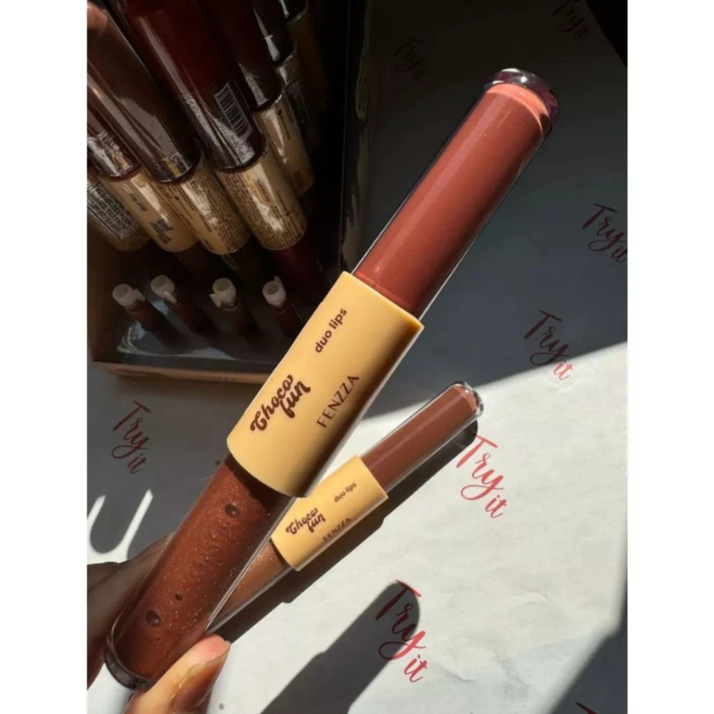 Fenzza Choco Fun Duo Lips Batom + Gloss FZ20096 | Shopee Brasil
