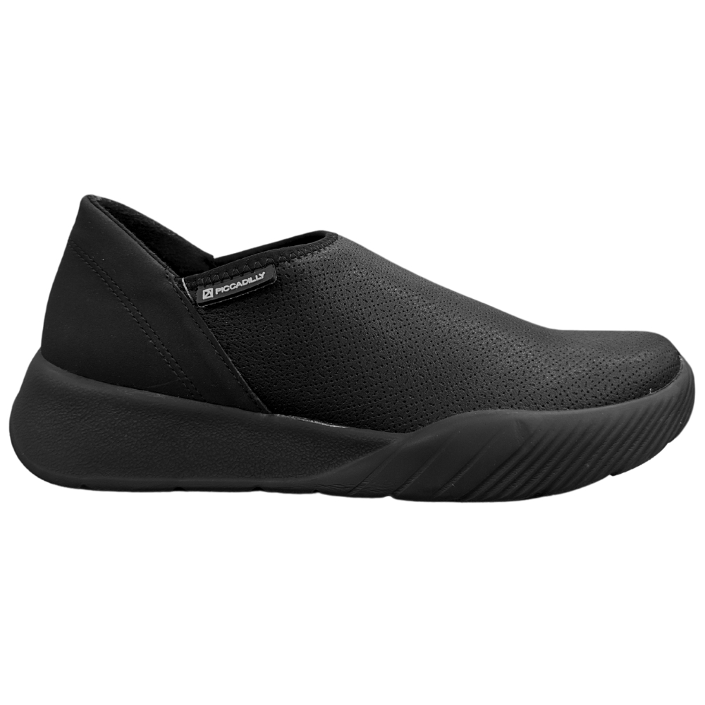 Tênis Piccadilly Ortopédico Feminino Preto Alívio da Fascite