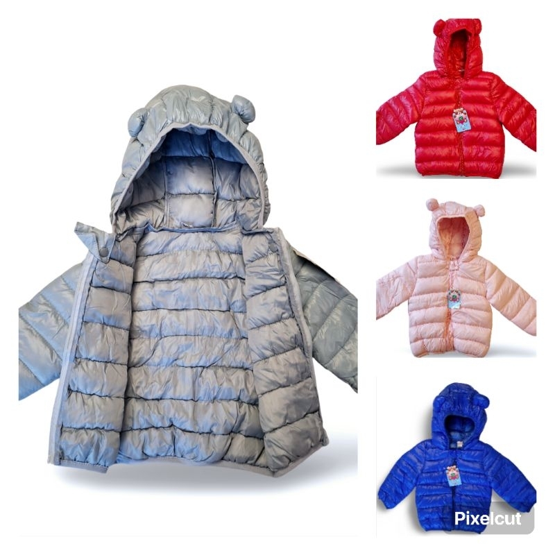 Jaqueta Bobojaco de Gominho Infantil - Nylon - Capuz com orelhinhas ...