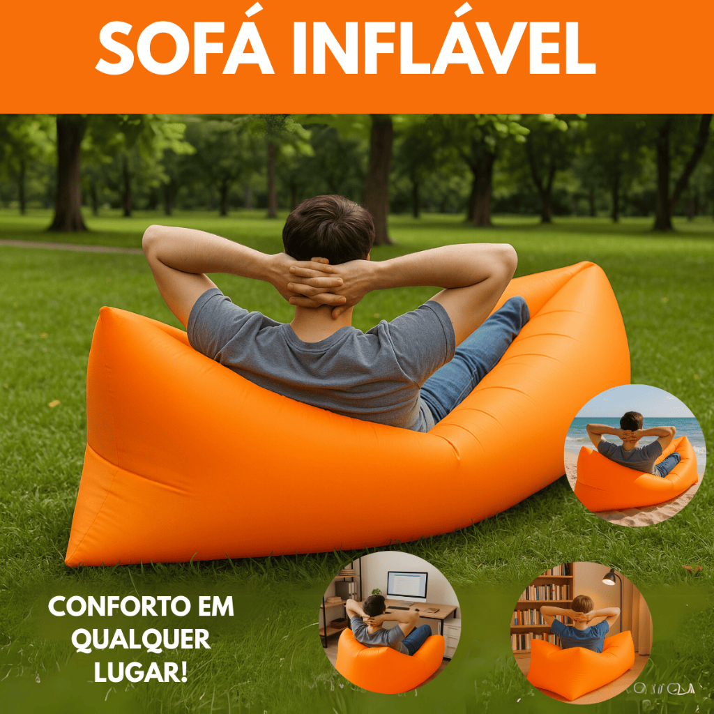 Sofa Inflavel Portatil de Acampamento Camping Praia Passeio Lazer ...