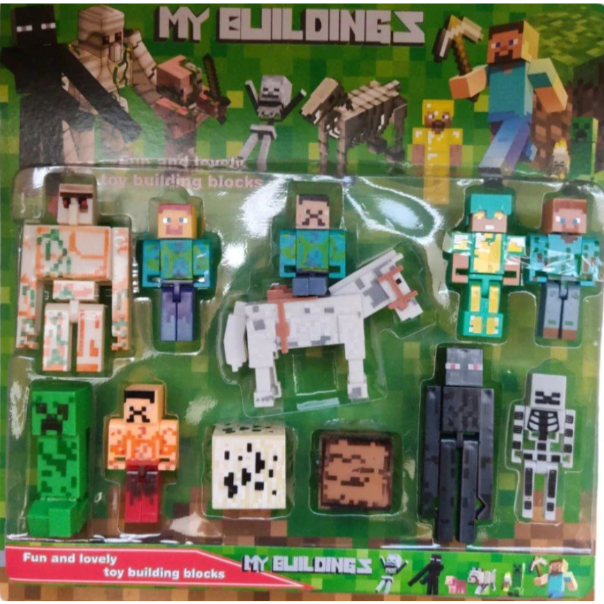 Kit Bonecos Minecraft Cavalo Cartela 12 Peças Oferta | Shopee Brasil